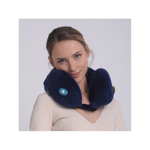 Подушка для путешествий со встроенным массажером "Massage Tranquility Pillow", синий