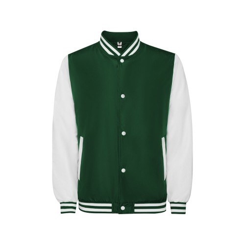 Бомбер утепленный «California» унисекс, бутылочный зеленый/белый