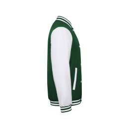 Бомбер утепленный «California» унисекс, бутылочный зеленый/белый