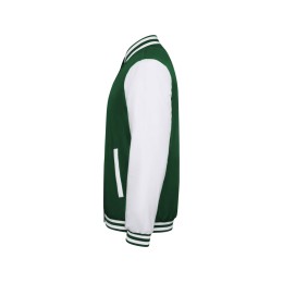 Бомбер утепленный «California» унисекс, бутылочный зеленый/белый