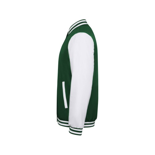 Бомбер утепленный «California» унисекс, бутылочный зеленый/белый