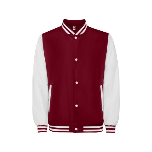 Бомбер утепленный «California» унисекс, гранатовый/белый