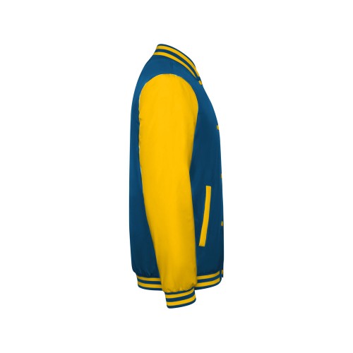 Бомбер утепленный «California» унисекс, кобальтовый/золотисто-желтый