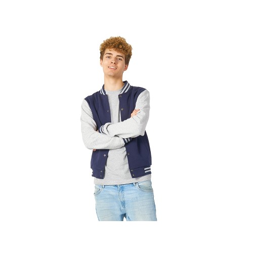 Бомбер «Oxford», темно-синий/серый меланж, унисекс