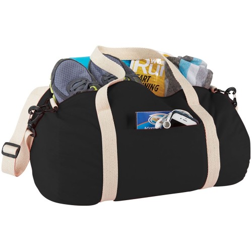 Хлопковая сумка Barrel Duffel, черный/бежевый