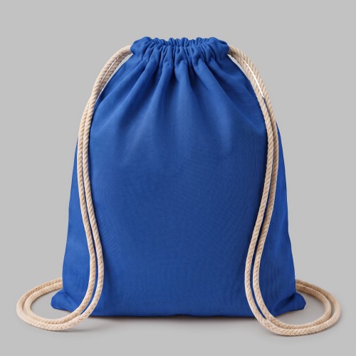 Рюкзак со шнурком Tenes из хлопка плотностью 140 г/м2, синий