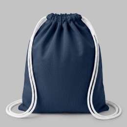 Рюкзак со шнурком Tenes из хлопка плотностью 140 г/м2, темно-синий