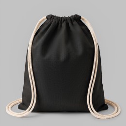 Рюкзак со шнурком Tenes из хлопка плотностью 140 г/м2, черный