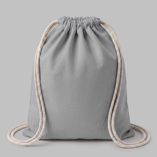 Рюкзак со шнурком Tenes из хлопка плотностью 140 г/м2, серый