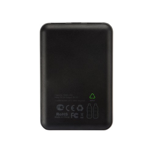 Портативное зарядное устройство из rPET "Reborn", 5000 mAh, серый