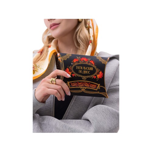 Платок «Тагильский поднос», молочный