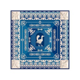 Платок "Птица дивная", синий