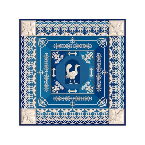 Платок "Птица дивная", синий