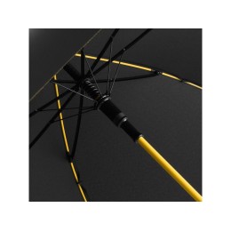 Зонт-трость 1084 Colorline с цветными спицами и куполом из переработанного пластика, черный/желтый