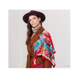 Платок "Кремль - Москва - Фаберже"