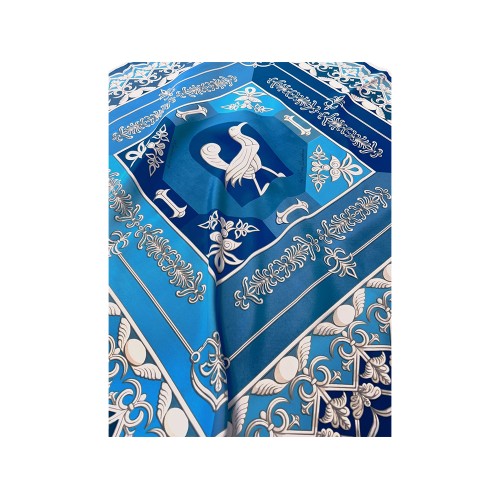 Платок "Птица дивная", синий