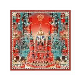 Платок "Кремль - Москва - Фаберже"