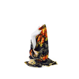 Платок «Тагильский поднос», черный