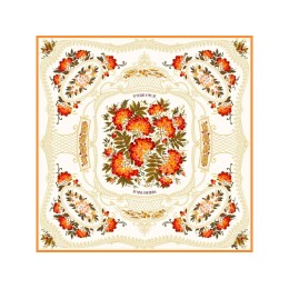 Платок «Тагильский поднос», молочный
