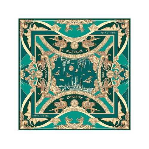 Платок «Казань Драгоценная» изумрудный