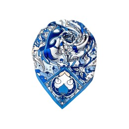 Платок «Царевна-Лебедь» 100% шелк, синий