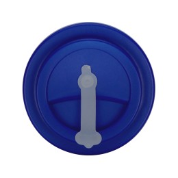 Пластиковый стакан Take away с двойными стенками и крышкой с силиконовым клапаном, 350 мл, белый/темно-синий