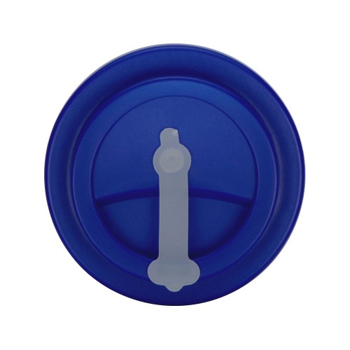 Пластиковый стакан Take away с двойными стенками и крышкой с силиконовым клапаном, 350 мл, белый/темно-синий