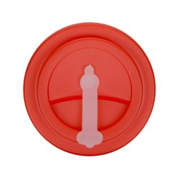 Пластиковый стакан Take away с двойными стенками и крышкой с силиконовым клапаном, 350 мл, белый/красный