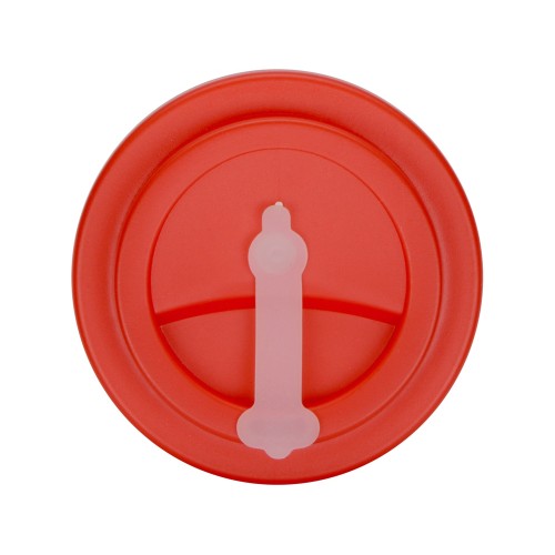 Пластиковый стакан Take away с двойными стенками и крышкой с силиконовым клапаном, 350 мл, белый/красный