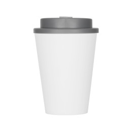 Пластиковый стакан Take away с двойными стенками и крышкой с силиконовым клапаном, 350 мл, белый/серый
