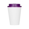 Пластиковый стакан Take away с двойными стенками и крышкой с силиконовым клапаном, 350 мл, белый/фиолетовый