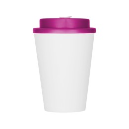 Пластиковый стакан Take away с двойными стенками и крышкой с силиконовым клапаном, 350 мл, белый/фуксия