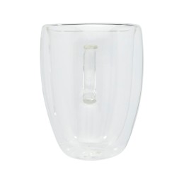 Стеклянный стакан Manti объемом 350 мл с двойными стенками и подставкой из бамбука, 2 шт. , natural