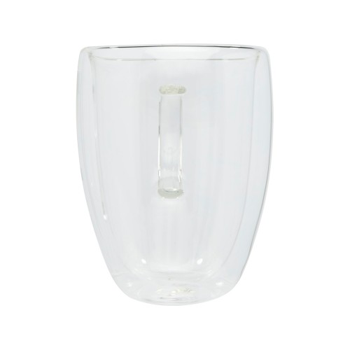 Стеклянный стакан Manti объемом 350 мл с двойными стенками и подставкой из бамбука, 2 шт. , natural