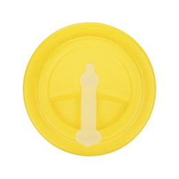 Пластиковый стакан Take away с двойными стенками и крышкой с силиконовым клапаном, 350 мл, белый/желтый