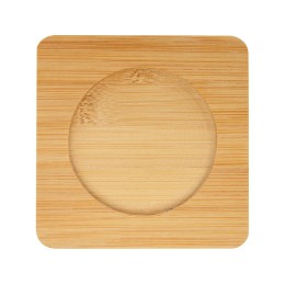 Стеклянный стакан Manti объемом 350 мл с двойными стенками и подставкой из бамбука, 2 шт. , natural