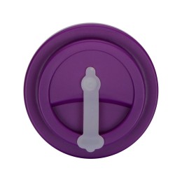 Пластиковый стакан Take away с двойными стенками и крышкой с силиконовым клапаном, 350 мл, белый/фиолетовый