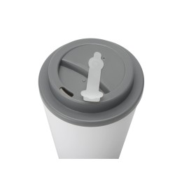 Пластиковый стакан Take away с двойными стенками и крышкой с силиконовым клапаном, 350 мл, белый/серый