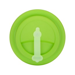 Пластиковый стакан Take away с двойными стенками и крышкой с силиконовым клапаном, 350 мл, белый/зел. Яблоко