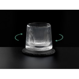 Вращающийся бокал для виски на сланцевом костере "Ventura"