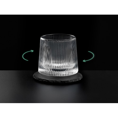 Вращающийся бокал для виски на сланцевом костере "Ventura"