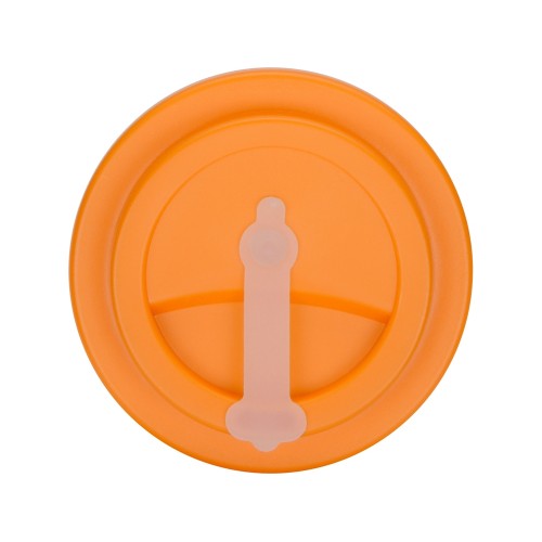 Пластиковый стакан Take away с двойными стенками и крышкой с силиконовым клапаном, 350 мл, белый/оранжевый