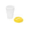 Пластиковый стакан Take away с двойными стенками и крышкой с силиконовым клапаном, 350 мл, белый/желтый