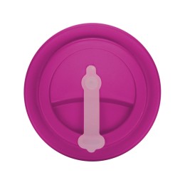 Пластиковый стакан Take away с двойными стенками и крышкой с силиконовым клапаном, 350 мл, белый/фуксия
