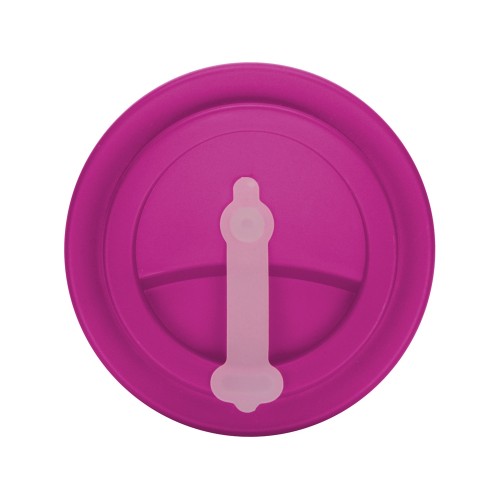 Пластиковый стакан Take away с двойными стенками и крышкой с силиконовым клапаном, 350 мл, белый/фуксия