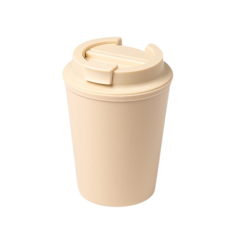 Стакан OKLAN/ОКЛАН с полипропиленовым корпусом и крышкой, бежевый