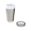 Термостакан Elwood из переработанной нержавеющей стали, 410 мл - Серебристый/Белый