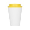 Пластиковый стакан Take away с двойными стенками и крышкой с силиконовым клапаном, 350 мл, белый/желтый