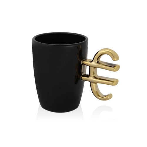 Кружка «Евро», черный/золотистый (Р)