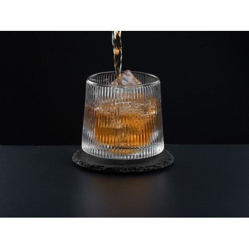 Вращающийся бокал для виски на сланцевом костере "Ventura"